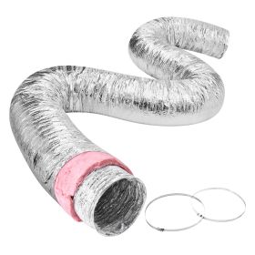 VEVOR Dryer Vent Hose, 6'' Insulated Flexible Duct 25FT Long with 2 Duct Clamps