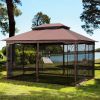 13x10 Outdoor Patio Gazebo Canopy Tent With Ventilated Double Roof And Mosquito net(Detachable Mesh Screen On All Sides),Suitable for Lawn, Garden