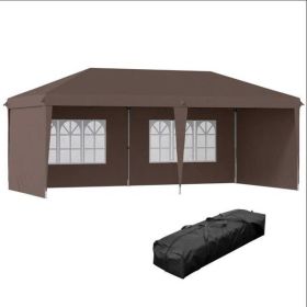 Pop Up Canopy party Tent with 4 Sidewalls 10' x 20' , Coffee-AS