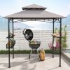 8 x 5 FT Outdoor Grill Gazebo with 2 Side Shelves and 20 Hooks