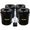 VEVOR DWC Hydroponic System, 5 Gallon 4 Buckets, Deep Water Culture Growing Bucket, Hydroponics Grow Kit with Pump, Air Stone and Water Level Device