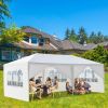 10'x20' Outdoor Party Tent with 6 Removable Sidewalls; Waterproof Canopy Patio Wedding Gazebo; White