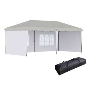 10' x 20' Pop Up Canopy party Tent with 4 Sidewalls , White-AS