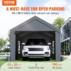 VEVOR Carport, Heavy Duty 10x20ft Car Canopy, Outdoor Garage Shelter with Removable Sidewalls, Roll-up Ventilated Windows & Door