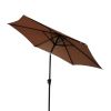 8.8 feet Outdoor Aluminum Patio Umbrella, Patio Umbrella, Market Umbrella with 42 Pound Square Resin Umbrella Base, Push Button Tilt and Crank lift