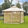 10ft x 10ft Outdoor Patio Gazebo Canopy Tent Beige-AS