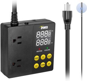 Professional Digital Heating and Cooling Temperature Controller for Seed Germination, Reptiles and Brewing Breeding Fermenter Greenhouse, Grow Tent