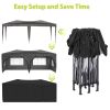 10'x20' EZ Pop Up Canopy Outdoor Portable Party Folding Tent with 6 Removable Sidewalls + Carry Bag + 6pcs Weight Bag Beige Black