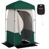 Outsunny Portable Shower Tent, Privacy Shelter, Camping Dressing Changing Tent Room with Solar Shower Bag, Floor and Carrying Bag, Green