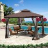 10x10 Outdoor Patio Gazebo Canopy Tent With Ventilated Double Roof And Mosquito net(Detachable Mesh Screen On All Sides); Suitable for Lawn;  Garden;