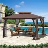 13x10 Outdoor Patio Gazebo Canopy Tent With Ventilated Double Roof And Mosquito net(Detachable Mesh Screen On All Sides); Suitable for Lawn;  Garden;