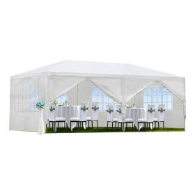 10x20' Wedding Party Canopy Tent Outdoor Gazebo with 6 Removable Sidewalls (Color: as Pic)