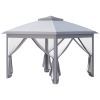 Outsunny 11' x 11' Pop Up Canopy Tent with Netting and Carry Bag, Instant Gazebo Sun Shelter, Tents for Parties with 121 Square Feet of Shade