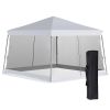 Outsunny Slant Leg Pop Up Canopy Tent with Netting and Carry Bag, Instant Sun Shelter, Tents for Parties, Height Adjustable, for Outdoor, Garden