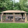 Gazebo 10x20FT, Outdoor Gazebo with Double Roofs, Privacy Curtains, Mosquito Nettings, Heavy Duty Metal Frame Party Tent Canopy for Patio, Backyard