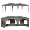 10 x 20 ft Heavy Duty Awning Canopy Pop Up Gazebo Marquee Party Wedding Event Tent with 6 Removable Sidewalls & Carry Bag