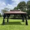 13x10ft Outdoor Patio Gazebo Canopy Tent With Ventilated Double Roof And Mosquito net (Detachable Mesh Screen On All Sides), Suitable for Lawn, Garden