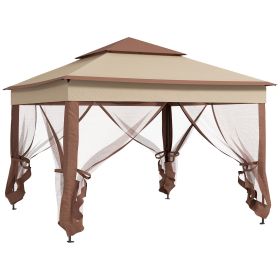 Outsunny 11' x 11' Pop Up Canopy, Outdoor Patio Gazebo Shelter with Removable Zipper Netting (Color: as Pic)