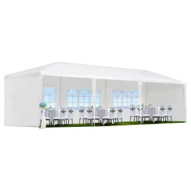 10x30' Wedding Party Canopy Tent Outdoor Gazebo with 5 Removable Sidewalls (Color: as Pic)