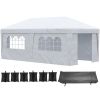 Outsunny 10' x 19.5' Pop Up Canopy Tent with Sidewalls, Height Adjustable Large Party Tent Event Shelter with Leg Weight Bags