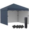 Outsunny 10' x 10' Pop Up Canopy Tent with 3 Sidewalls, Leg Weight Bags and Carry Bag, Height Adjustable