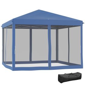 Outsunny 10' x 10' Pop Up Canopy Tent with Netting, Instant Gazebo, Ez up Screen House Room with Carry Bag, Height Adjustable, for Outdoor, Garden (Color: as Pic)