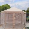 13 Ft. W x 13 Ft. D x 9.2ft Pop-Up Gazebo Tent Outdoor Canopy Hexagonal Canopies Gazebos & Pergolas 6 Sided for Patio Garden Backyard Sun Shelter BBQ