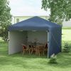 Outsunny 10' x 10' Pop Up Canopy Tent with 3 Sidewalls, Leg Weight Bags and Carry Bag, Height Adjustable