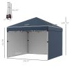 Outsunny 10' x 10' Pop Up Canopy Tent with 3 Sidewalls, Leg Weight Bags and Carry Bag, Height Adjustable