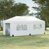 Outsunny 10' x 19.5' Pop Up Canopy Tent with Sidewalls, Height Adjustable Large Party Tent Event Shelter with Leg Weight Bags