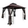 10x10 Outdoor Patio Gazebo Canopy Tent With Ventilated Double Roof And Mosquito net(Detachable Mesh Screen On All Sides),Suitable for Lawn, Garden