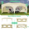 10'x20' Pop Up Canopy Tent with 6 Sidewalls, Ez Pop Up Outdoor Canopy for Parties, Waterproof Commercial Tent with 3 Adjustable Heights, Carry Bag