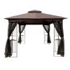 10x10 Outdoor Patio Gazebo Canopy Tent With Ventilated Double Roof And Mosquito net(Detachable Mesh Screen On All Sides),Suitable for Lawn, Garden