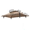 8x5Ft Grill Gazebo Replacement Canopy,Double Tiered BBQ Tent Roof Top Cover,Beige