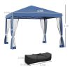 Outsunny 10' x 10' Pop Up Canopy Tent with Netting, Instant Gazebo, Ez up Screen House Room with Carry Bag, Height Adjustable, for Outdoor, Garden