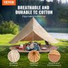 VEVOR 8-10 Person Canvas Glamping Bell Tent, Breathable Waterproof Yurt Tent with Stove Jack and Detachable Side Wall for Family Camping