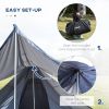 Outsunny 15.4'x15.4'x8.5' Teepee Tent, Waterproof Camping Tent with Porch Area, Floor and Carry Bag, for 2-3 Person Outdoor Backpacking Camping Hiking