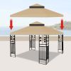 10x10 Ft Outdoor Patio Gazebo Replacement Canopy,Double Tiered Gazebo Tent Roof Top Cover Only(Frame Not Include)