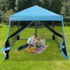 10 x 10 Feet Pop Up Canopy with Mesh Sidewalls and Roller Bag