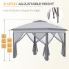 Outsunny 11' x 11' Pop Up Canopy Tent with Netting and Carry Bag, Instant Gazebo Sun Shelter, Tents for Parties with 121 Square Feet of Shade